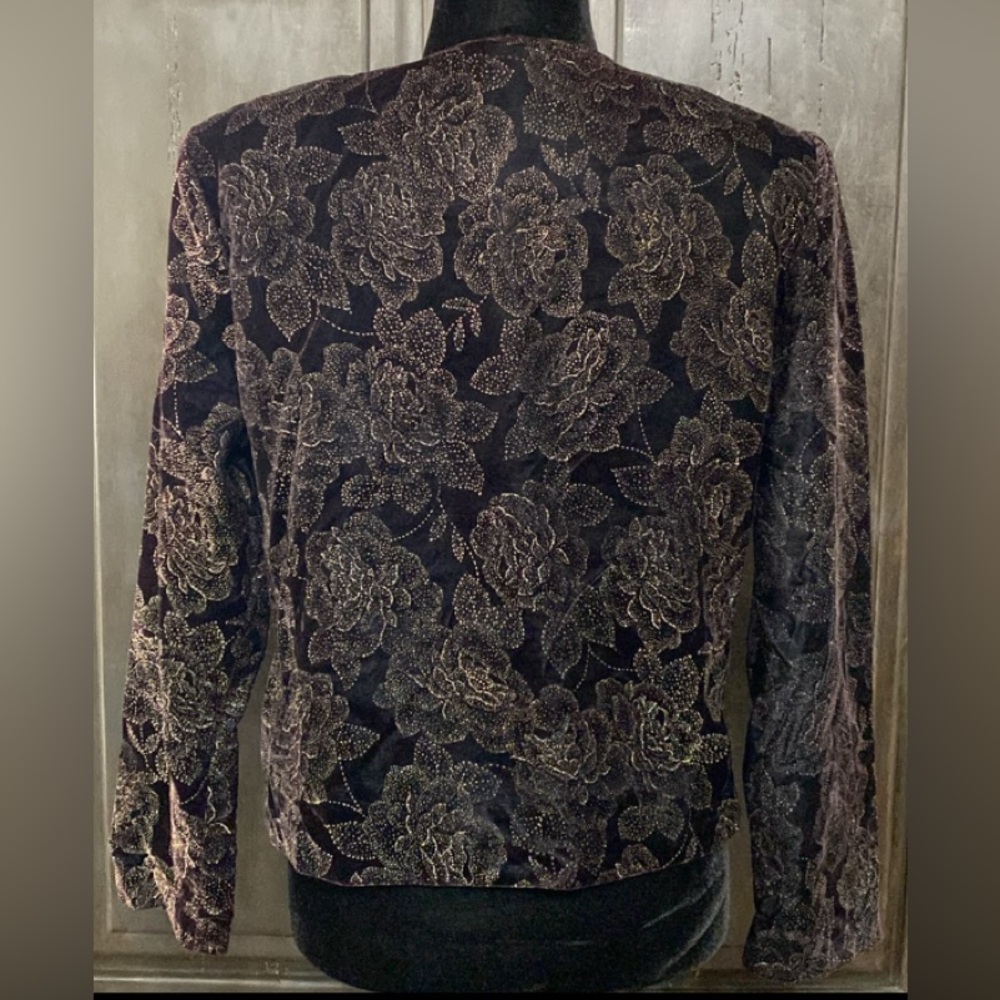 Vintage Norton McNaughton blk velvet jacket - Size 12 - Picture 3 of 10